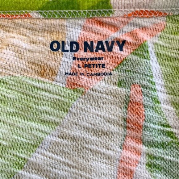 Everywear Printed Slub-Knit T-Shirt, Watermelon Palm Print, 100% Cotton, Size PL - Picture 5 of 7